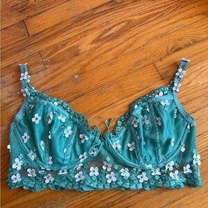 For Love And Lemons Daisy Embroidery Bra